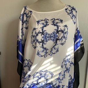 Dana Buchanan blouse blue and black